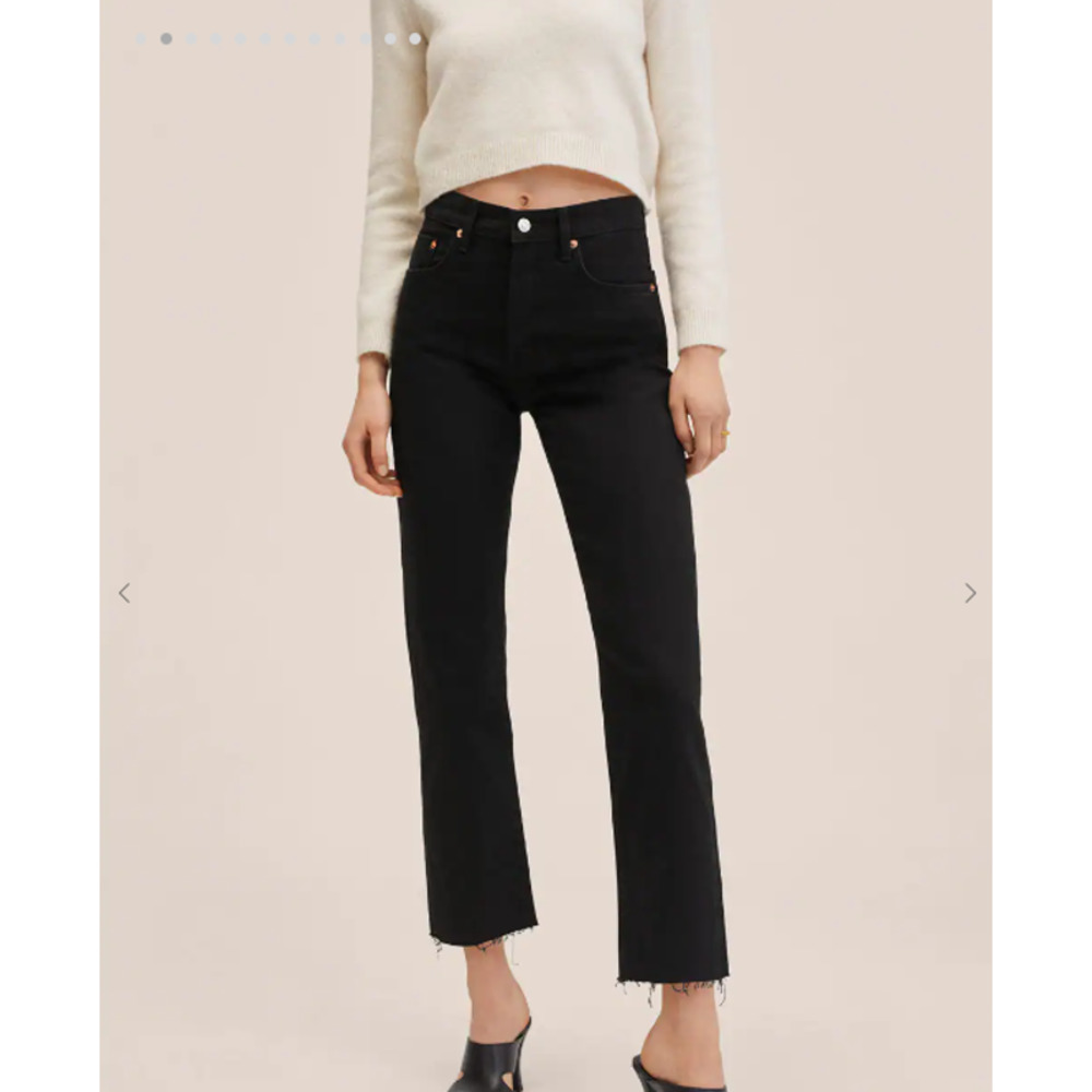 MANGO High-waist cropped straight jeans